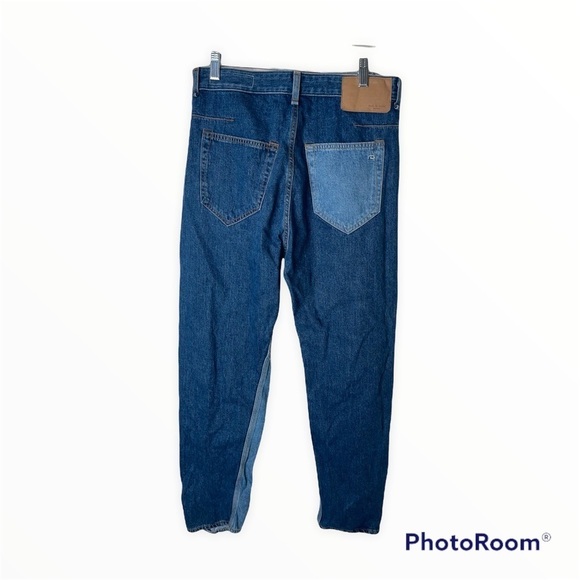 RAG & BONE Color Block Engineer High Rise Ankle Straight Leg Jeans, Size 27 - Picture 10 of 11
